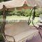 Garden 3 Seats Outdoor Canopy Porch Swing with Steel Frame and Adjustable Canopy