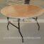 Used Plywood Banquet 6ft round Wooden Folding Tables Wholesale for Banquet party event