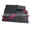 custom gold logo matte black ribbon closure flat folding baby clothes paper packaging box