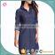 Wholesale women casual shirt dress girl fashion denim dress with pictures