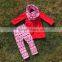 cute toddler V-days girls baby kids Valentine clothes heart top pant new design hot sell boutique red sets