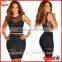 Sleeveless O-neck Lace Panel Hip Two Piece Women Plus Size Dress Wholesale