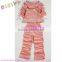 Girl bowknot designed velvet pajama 3pcs set(hoody jacket+hoody long sleeve high collar tshirt+long pants)