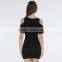 Summer for women 2017 new design deep V-neck balck tight off shoulder sexy dress
