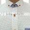 white Polka with folder pocket contrast collar stand casual shirt refreshing