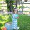 Wholesale China Factory Grey and Blue Print Mommy and Me Dress