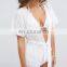 Ladies Sexy Striped Tie Front Maxi Beach Shirt in Self Stripe