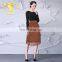 2016 Fashion women flared lined lace skirt with calf length