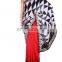 Exclusive Bollywood Designer Chex Printed Pallu with Zari Work Border Red Georgette Saree Sari