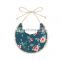 Blackish green background with floral pattern High Quality Baby Bibs For Feeding Multiple Pattern
