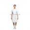 Custom Made Women's Modern White color Short Sleeve Suit medical Scrubs Nurse Uniforms Dress