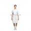 Custom Made Women's Modern White color Short Sleeve Suit medical Scrubs Nurse Uniforms Dress