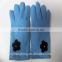 2016 wholesale winter warm fleece women gloves wirh flower