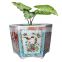 Jingdezhen Luxury Antique Hand Paint Colorful Porcelain Decorative Hexagon Small Ceramic Flower Pots
