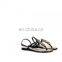 Black ankle strap flat sandals women shoes