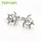 Turtle 925 Sterling Silver with Cubic Zirconia Pierced Earrings Mounting Jewelry Findings & Components 9EM113