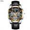 BIDEN 0191 Luxury Men Moon Phase Watches Fashionable Analog Display Automatic Mechanical Week Showed Watch