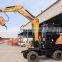 China good quality 6 ton wheel excavator SY65W sale with factory price