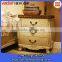 Pictures of new design bedroom furniture walnut color beer belly shape night stand 3 drawers hardware handle