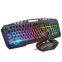 Marcas personalizadas de teclados y ratones de juego en paquete, con teclado de teclas flotantes y panel metálico negro. Mejor compra