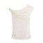 Spring and summer new French one shoulder lace sexy off shoulder irregular casual sleeveless T-shirt