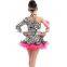 Good quality leopard print dance costume modern western cheer dance costumes zebra color stage performance costume