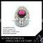American style 14k white gold plated ruby and diamond 2016 fashion jewelry big ring