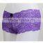 Purple Sexy Full Lace Transparent Woman Panties With Star Metal Decorated