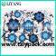 heat transfer film for plastic, iml, in blue and black flower, 23 micrometer