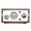 2016 Hot sale Wooden Antique Style Night light LED Digital radio alarm clock Retro AM FM radio