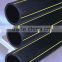 PE100 HDPE Gas and Oil Pipe with Yellow Stripes