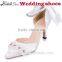 Wholesale pointed toe crystal stiletto wedding shoes with ankle strap