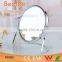 Brass round desktop mirror 8 inch double side makeup mirror