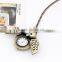 Child style Simple Round Antique Bronze Round Pocket Watch Necklace Pendant Owl Necklace Watch