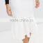 2016 Customized Designs Summer White Scuba Midi Skirt With Tiered Hem