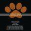 Bling Orange Paw Print Design Glass Stickers