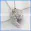 Wholesale Angel Wing White Rhinestone Pave Round Musical Sound Belly Bell Ball Pregnancy Necklace BAC-M034