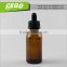 black 5ml screw cap round glass perfume aluminum dropper bottle