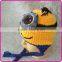 winter knitting cartoon character hats for kids handmade crochet despicable me minion hat