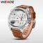 WEIDE Japan Movement Quartz Watch Sr626sw 3ATM Water Resistant Digital Watch Genuine Leather Strap Quartz Watches Men