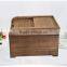 Eco-friendly cheap paulownia wood rice bin in brown