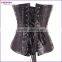 Women's Punk Faux Leather Steel Boned Buckle Overbust Corset Body Shaper