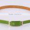 kore style new fashion ladies and women light color patent leather slim waist belt without needle buckle