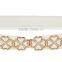 Fashion White pu Slimming Belt Lady With Alloy Flower Fittings Elastic Belt SWF-W15062904