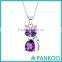 Amethyst Cat Pendant Necklace for Women 925 Sterling Silver Fashion jewelry