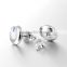 Cute One Or Two Side Round Shaped Bezel Gemstone Stud Earrings Jewelry