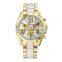 unisex stainless steel geneva watches men quartz rhinestone watch