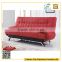 Rural style fabric high density foam folding sofa bed with removable armrests