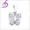 Bulk sale gemstone 925 sterling silver little butterfly pendant
