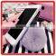 Diamonds bowknot Rabbit tail Hair Fur Ball Bling Rhinestone Glitter Plastic hard PC phone case for iphone 6 6s plus